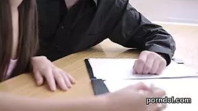 Sweet bookworm faces teasing from her senior.