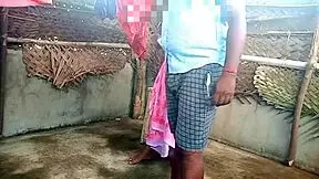 Indian saree aunty fucks young boy in bathroom workout, fingering close up?