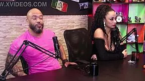 naughty black girl gives blowjob to big black cock and measures it