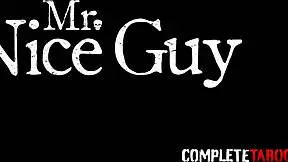 kinky brunette in glasses sucking cock hard.