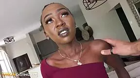 Wow! Big black ass teen 18+ rides producer's huge cock at modeling audition with wild choking!