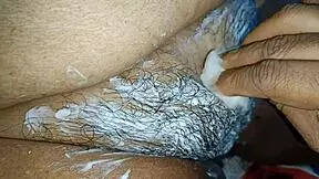 why is my sexy indian girlfriend shaving her pussy for me in this homemade teen scene?