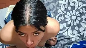 My girlfriend is giving a blowjob and she wants the cum on her face