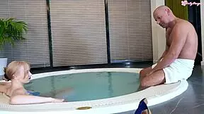 wow, your dick is too huge, can you fuck my mouth? an adult man fucks a youthful blonde