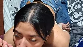 My girlfriend is giving a blowjob and she wants the cum on her face