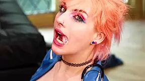 Wow, submissive babe eats cum straight from a bowl!