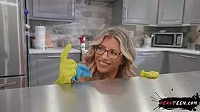 Girlfriend's Mom Sneakily Sucks Under Table