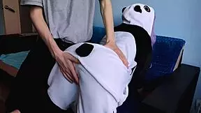 i'm so excited as the cute purple-haired teen sucks my big cock