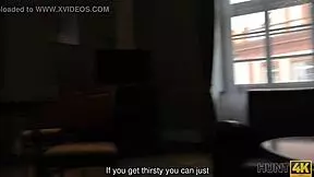 Skinny babe Erica Black turns slut for cash! How far will she go in public?