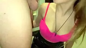 blonde teen gives sloppy blowjob and takes it gagging