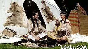 stare at two lesbian girls kissing and seducing each other softly