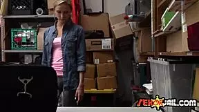 i punish the blonde thief by fucking her in the shop