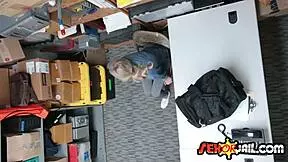 i punish the blonde thief by fucking her in the shop