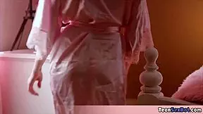 Skinny Petite Stepsis In Lingerie Gets Bold Action