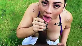 delicious outdoor blowjob by horny milf