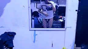 Latina trans stepsister strips and touches tiny dick in taboo video