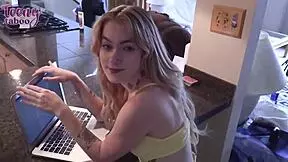 Taboo fuck vid featuring sage fox with gaping pussy, creampie, and riding.