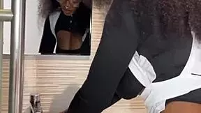 ebony maid gets caught riding boss's cock on xred