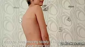 Slim And Pretty Audrey White Caresses Her Entire Body