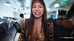 sneaky waitress fucks hard in restaurant we get caught