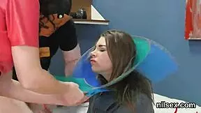 wacky teen gets taken to butt hole asylum for some painful anal therapy, blowjob included.