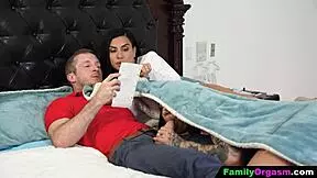 stepdaughter blackmails dad after overhearing parents, then sucks him off