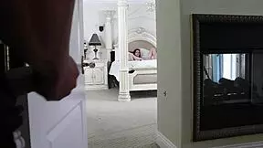 In stockings and lingerie, slutty teen Emma fingers her ass before taking a big cock in her shaved pussy.