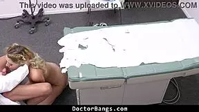 doctor subtly studies teen patient's pussy with cunilingus and blowjob