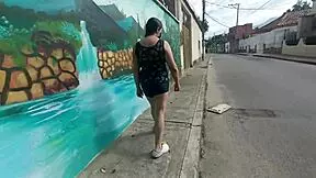 Latina Colombian Stepmom With Giant Cameltoe Teases Stepson On Street