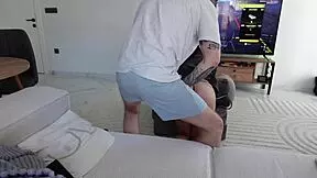 Step Sister Unaware Of Cum On Her Back