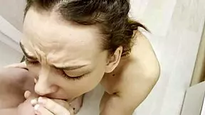 shower blowjob with a happy, sticky ending