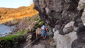 fuck doll moans on cliff blowjob