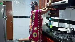 I'm Trying My Stepmother's Delicious Pussy in the Kitchen.