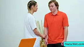 Blonde teen delilah day gives nuru massage to anthony pierce