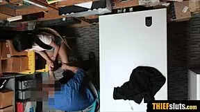 The teen thief says, 'I'll do anything to avoid jail,' as the perv officer punishes her.