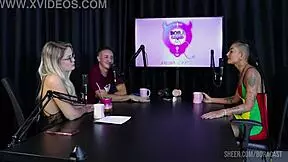 Intense compilation of Caroleta Roots and Bruna Carlos in sheer red outfits on Bora Cast part 2