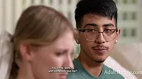 18yo Virgin Cheerleader Feels Empowered Fucking Her Dorky Friend To Win The Jocks' Wager