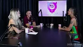 Intense compilation of Caroleta Roots and Bruna Carlos in sheer red outfits on Bora Cast part 2