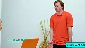 Blonde teen delilah day gives nuru massage to anthony pierce