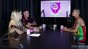 Intense compilation of Caroleta Roots and Bruna Carlos in sheer red outfits on Bora Cast part 2