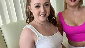 Thick teen 18+ step sisters Eva Nyx and Brookie Blair just wanna play naughty games in this household fantasy.