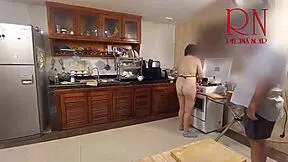 Morning Chaos In Kitchen Comedy Story, Party Dorm Goddess Voyeurs