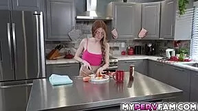 Scott unloads on his stepdaughter's face, and she vows secrecy.