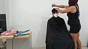 Hairdresser enjoys chatting with clients during appointments