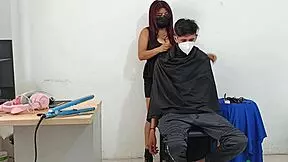 Hairdresser enjoys chatting with clients during appointments