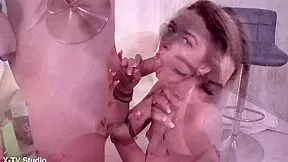 Teen Marilyn Gagged by Big Cock Facial