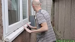 Busty Clothed British Teen 18+ Creams in Femdom Humiliation Handjob Scene