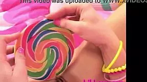 lil lexy rubbing pussy using lollipop masturbating to orgasm