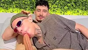 Brazilian guy with tattoo gets ass licked wet and dick inserted shaking