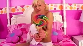 lil lexy rubbing pussy using lollipop masturbating to orgasm